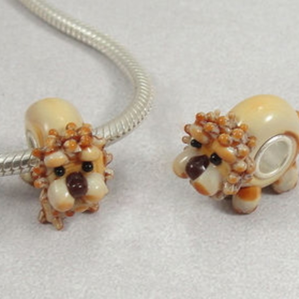 3/$15 Adorable Hand Blown Glass Lion